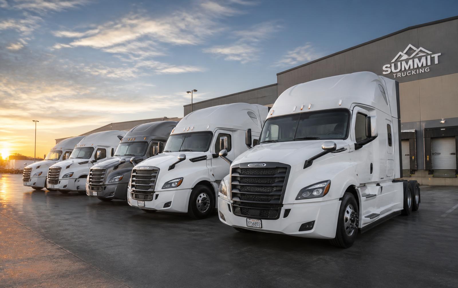 Парк Freightliner Cascadia 2026 на терминале