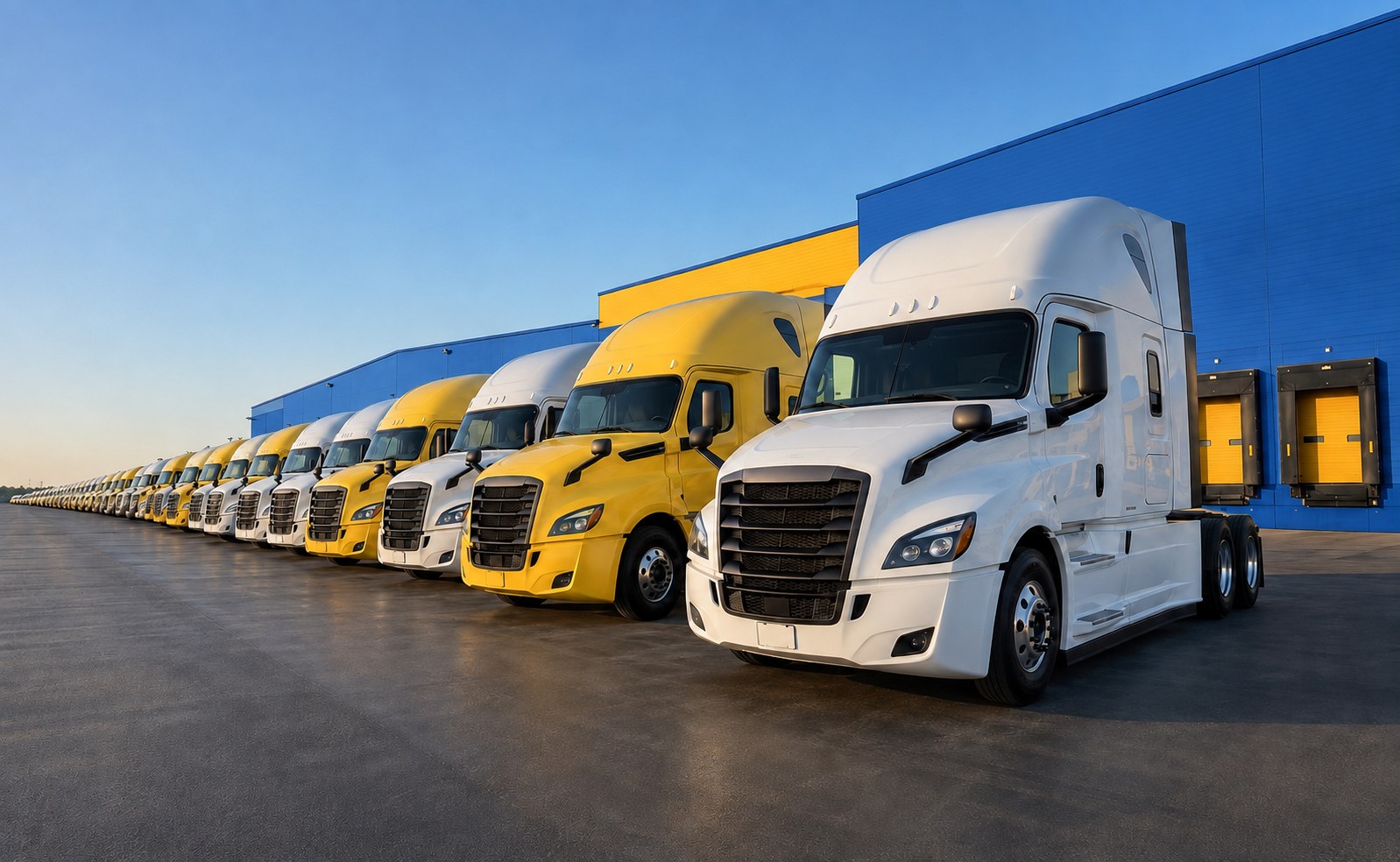 Парк Freightliner Cascadia 2026 на терминале